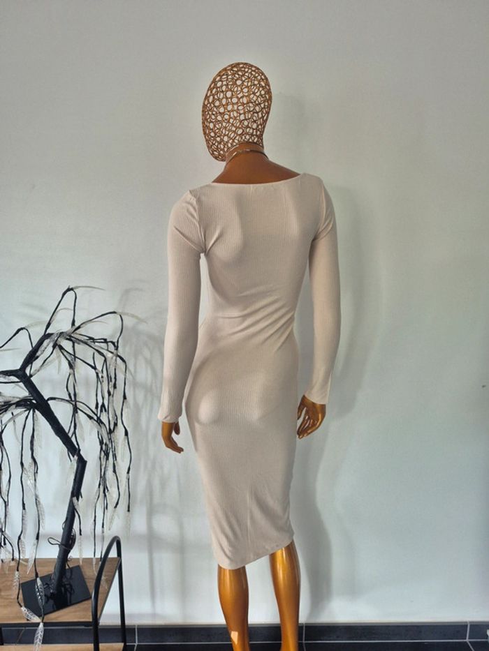 Robe Longue Avec Manches Longues Femme Crème - photo numéro 2