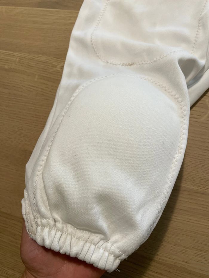 Pantalon de protection/boxer de match blanc avec ceinture bleue football américain - photo numéro 4