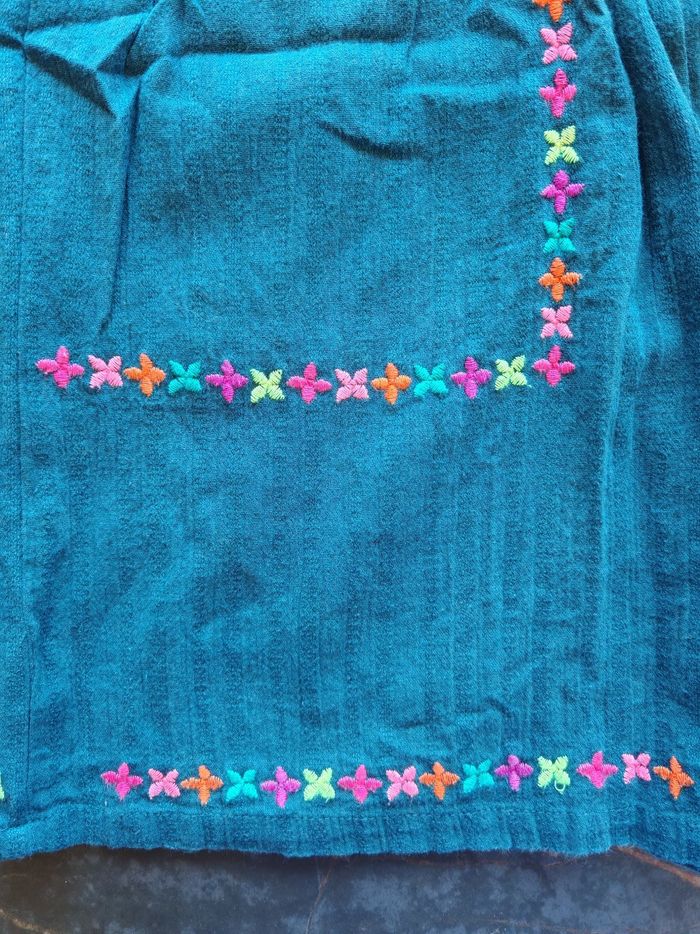 Robe verte brodée de fleurs DPAM 6 ans - photo numéro 5