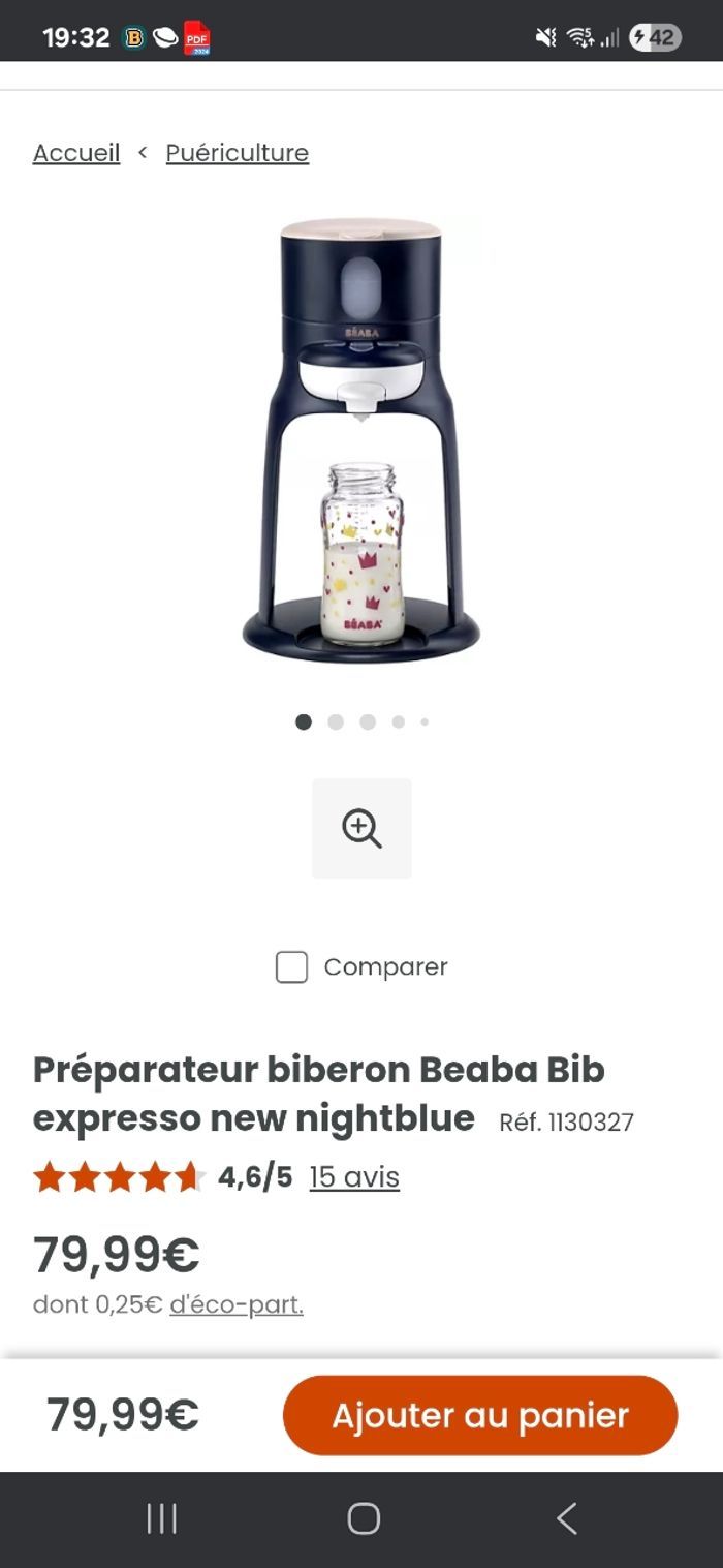 Préparateur biberon bib expresso beaba - photo numéro 5