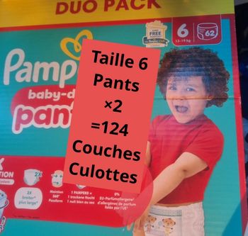 Couches pampers taille 6 pants  ×2