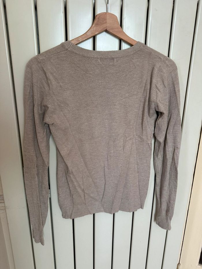 Pull beige à noeuds taille S - photo numéro 3