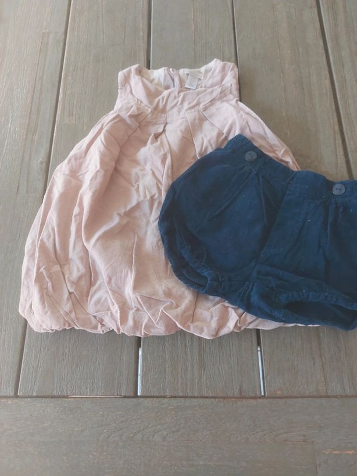 Lot 2 robe/short 12 mois