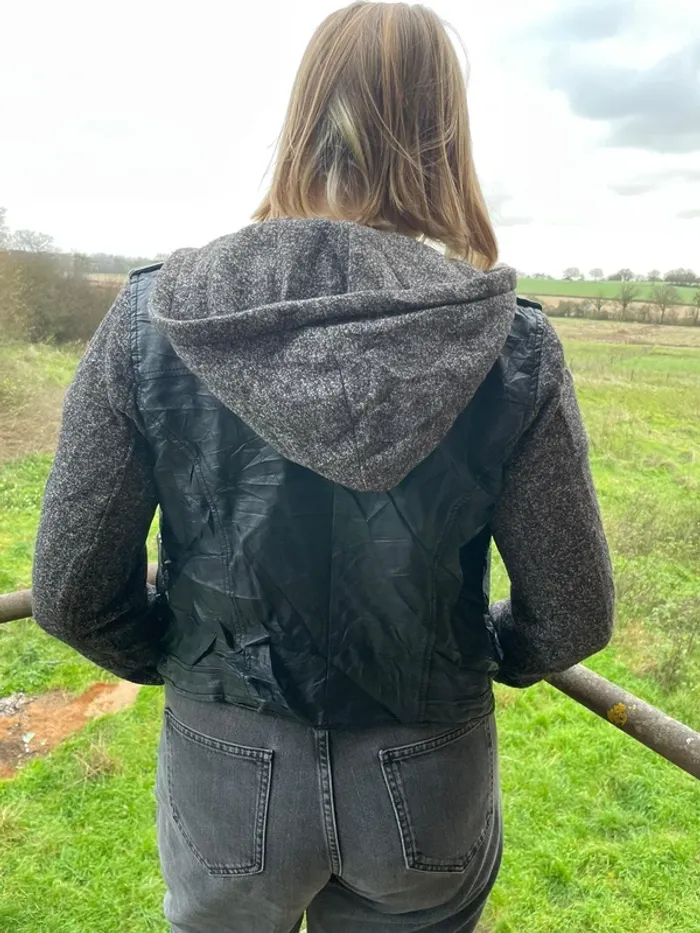 Veste en cuir/laine, "Bombers" - photo numéro 2
