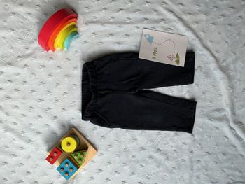 pantalon taille élastique bleu marine 9 mois kiabi