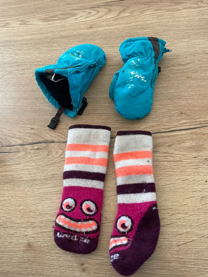 Ensemble salopette+manteau+moufles ski 3 ans - photo numéro 4