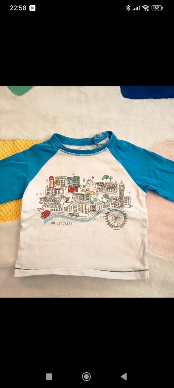 Lot T-shirts manches longues taille,12 mois - photo numéro 2