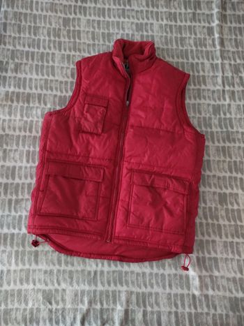 Doudoune gilet sans manches rouge poches Sol's taille L 40