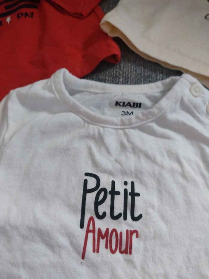 Lot de 3 tee-shirts manches longues taille 3 mois - photo numéro 2