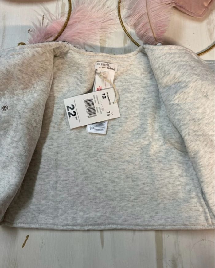 Gilet bébé fille - réversible - neuf - Dpam - Taille 12 mois - photo numéro 3