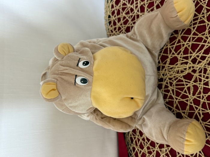 hippopotame super toys simba vintage peluche hippopotame beige model 50 cm rare doudou animal idem r