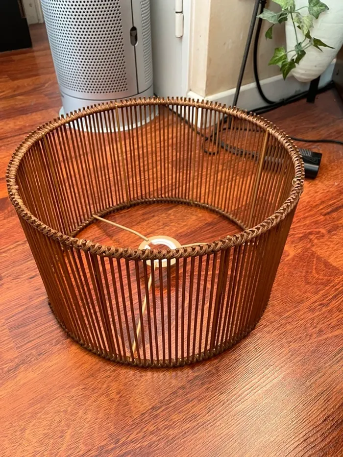 [NEUF] Abat-jour en rotin Boho brun foncé - photo numéro 4