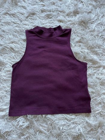 Crop top bordeaux col roulé S