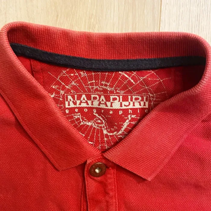 Napapijri Outdoor Clothing Polo Col V Rouge Homme Exclusive Collection Y2K (Taille M) - photo numéro 5