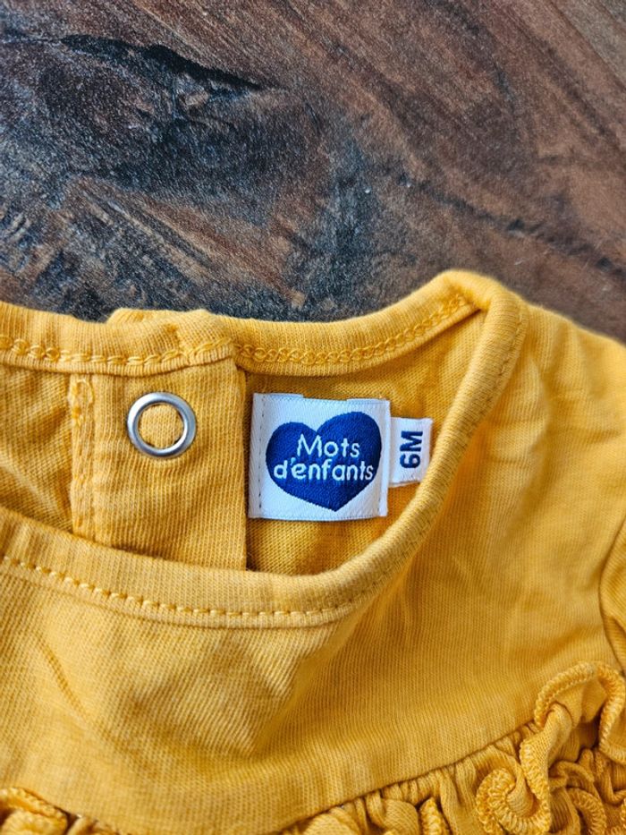 T-shirt jaune moutarde bébé fille 6mois - photo numéro 3
