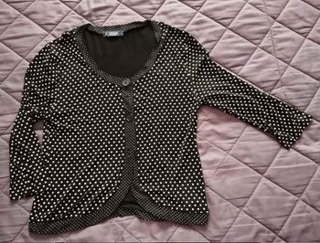 Cardigan à pois blanc et noir