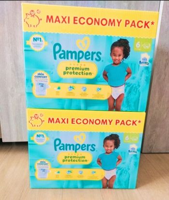 Lot couches Pampers premium taille 6