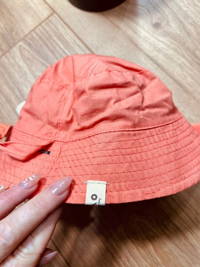 Taille 3~6 mois bob réversible garçon TAO bleu marine corail * crabe * 💙 - photo numéro 4