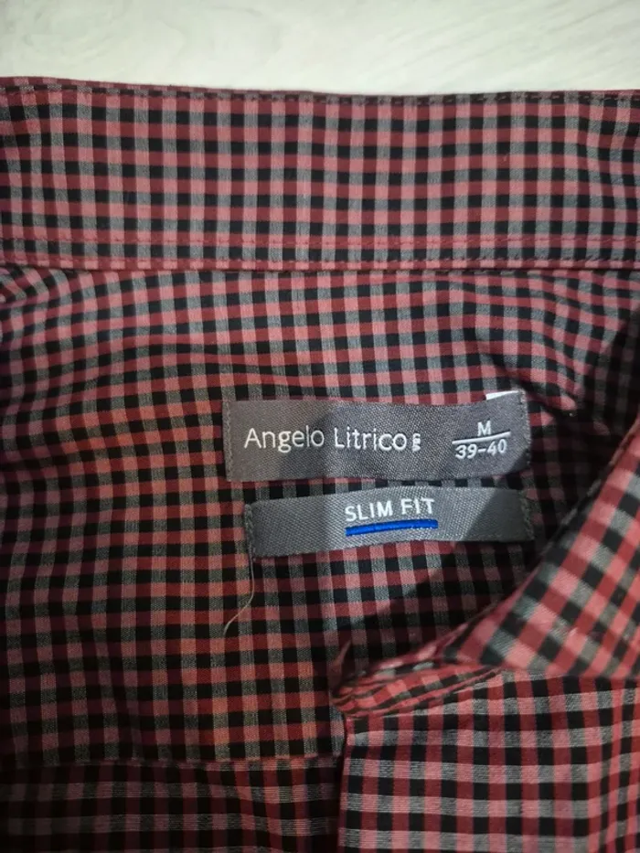 Chemise à carreaux bordeaux - photo numéro 3