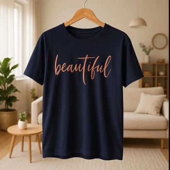 T-shirt bleu marine “Beautiful” Shein 2XL