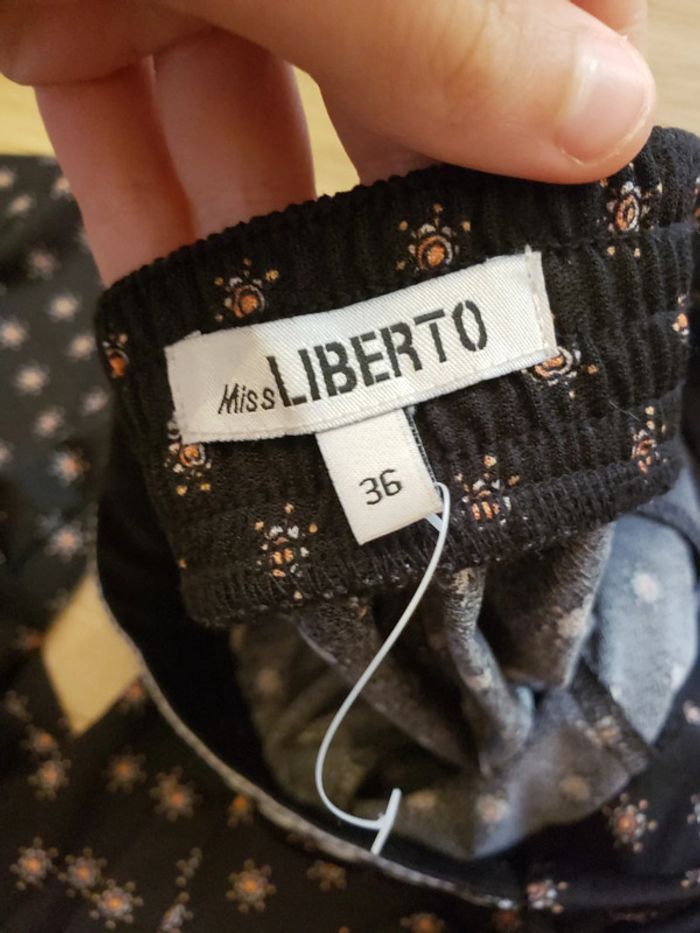 Pantalon fluide noir à motif taille 36 liberto - photo numéro 2