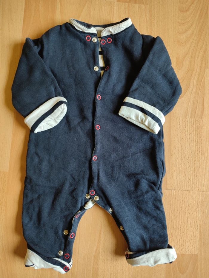 Grenouillère doublée réversible Vent d'Ouest en 6M