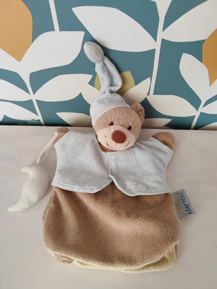 Doudou plat marionnette ourson ours nounours nattou - photo numéro 3