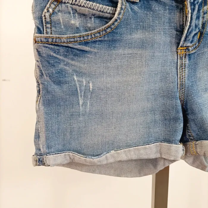 Short en jean délavé bleu clair Ltb jns T.XS coupe droite casual A922 - photo numéro 4