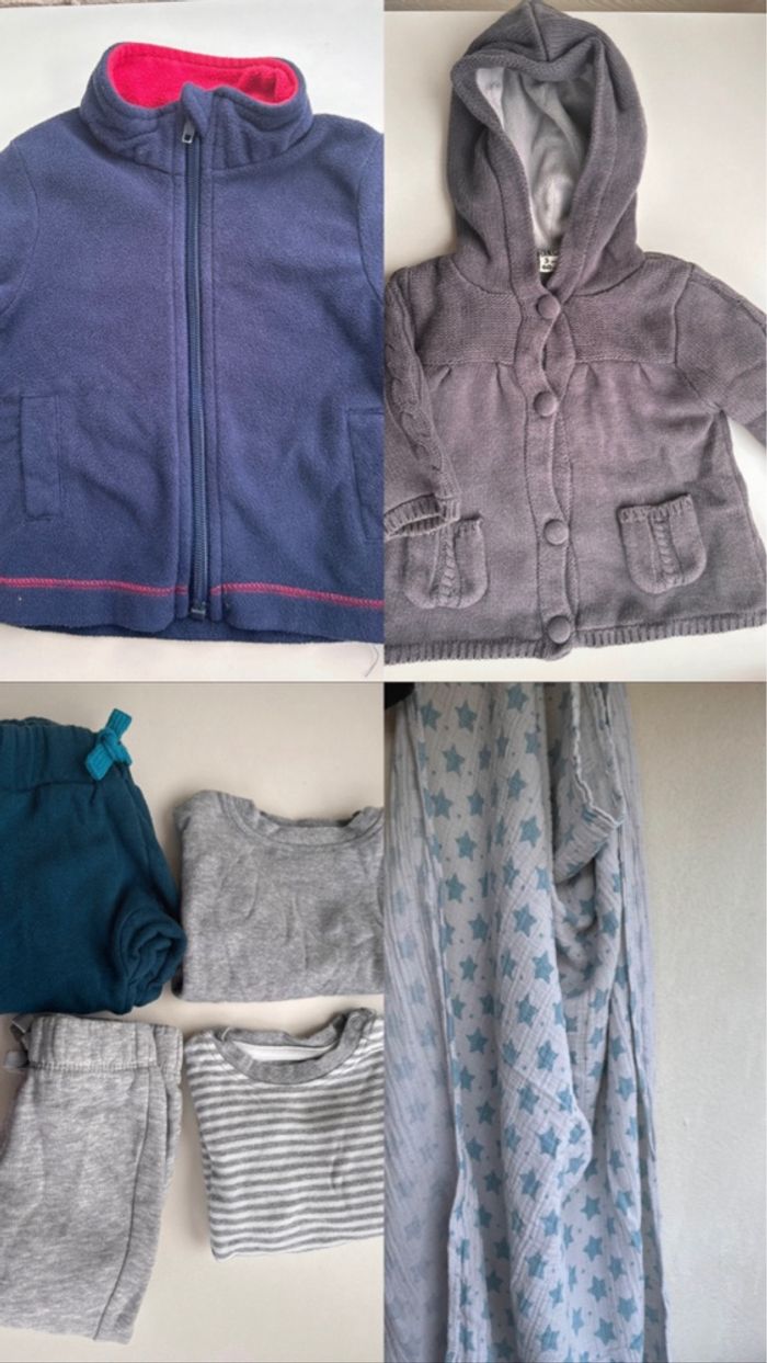 Gros lot de 52 pièces - à l’UNITÉ - naissance - 3 mois - mixte - vêtements bébé - gigoteuse - langes - photo numéro 6