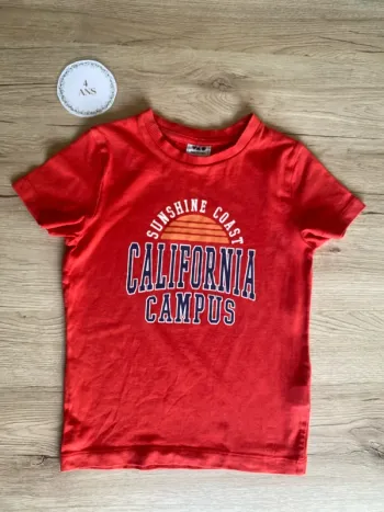 Tee-shirt manche courte rouge California garçon 4 ans Tape à l’œil