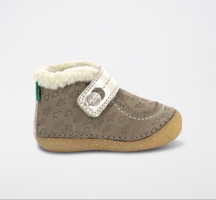 Bottillons fourrés scratch couleur taupe semelles très souples - photo numéro 5