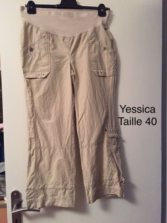 Pantalon de grossesse beige Yessica Taille 40