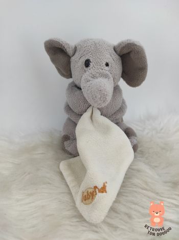 Doudou Mouchoir Eléphant Gris Baby Nat'