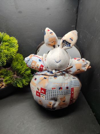 peluche doudou lapin baby love vintage ours mr. bears dream Blanc Bleu Beige