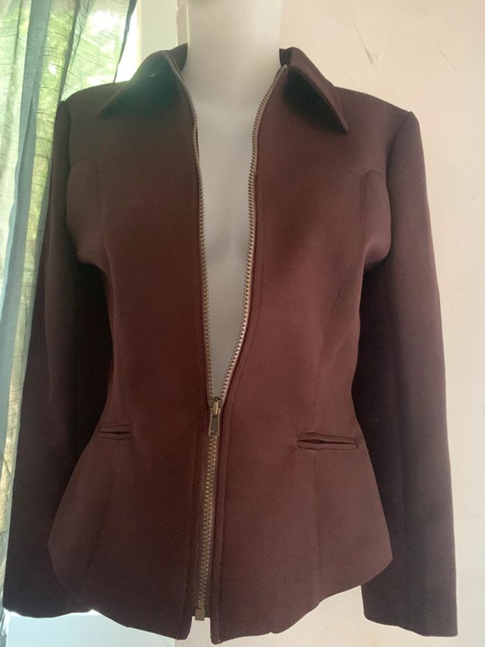 Veste Gaucho cintrée marron taille M - photo numéro 8