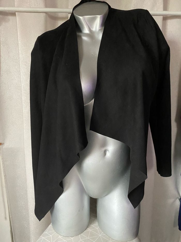 Superbe veste souple asymétrique suédine 38 - photo numéro 2
