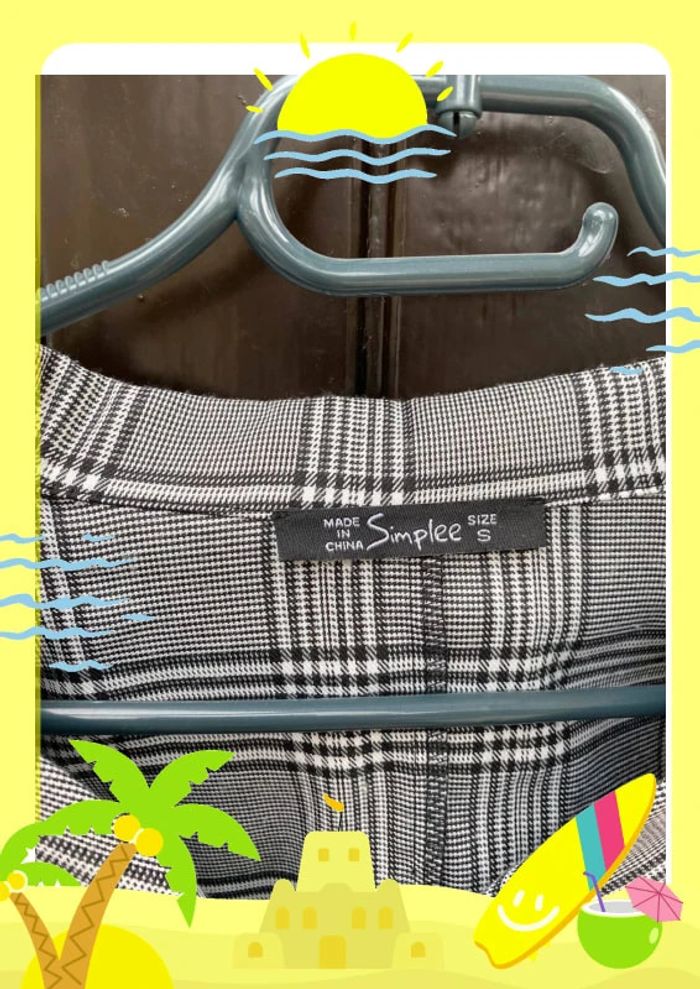 Blazer à carreaux avec boutons S 36 simplee shein - photo numéro 2