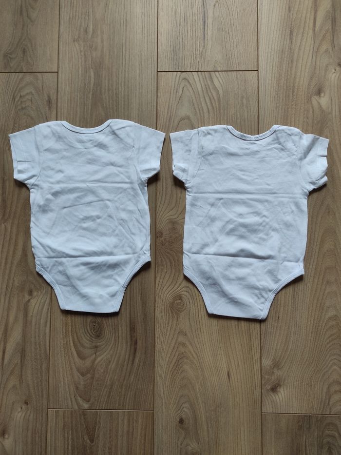 Lot 2 bodies manches courtes 6 mois Mots d'enfants - photo numéro 2