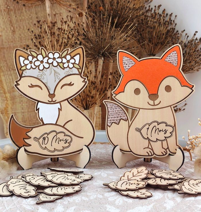 Jolie carte étapes Renard 🦊 en bois - photo numéro 4