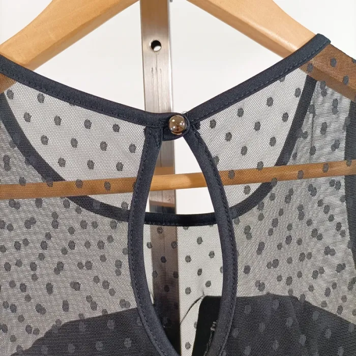 Combinaison noire sans manches chic détail plumetis taille estimée M A1451 - photo numéro 8