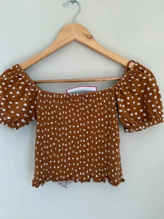 Top à pois marron - photo numéro 6