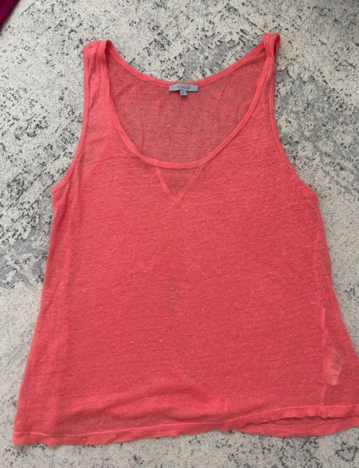 Top en lin rose corail femme taille M / FR38 / W28 - photo numéro 3