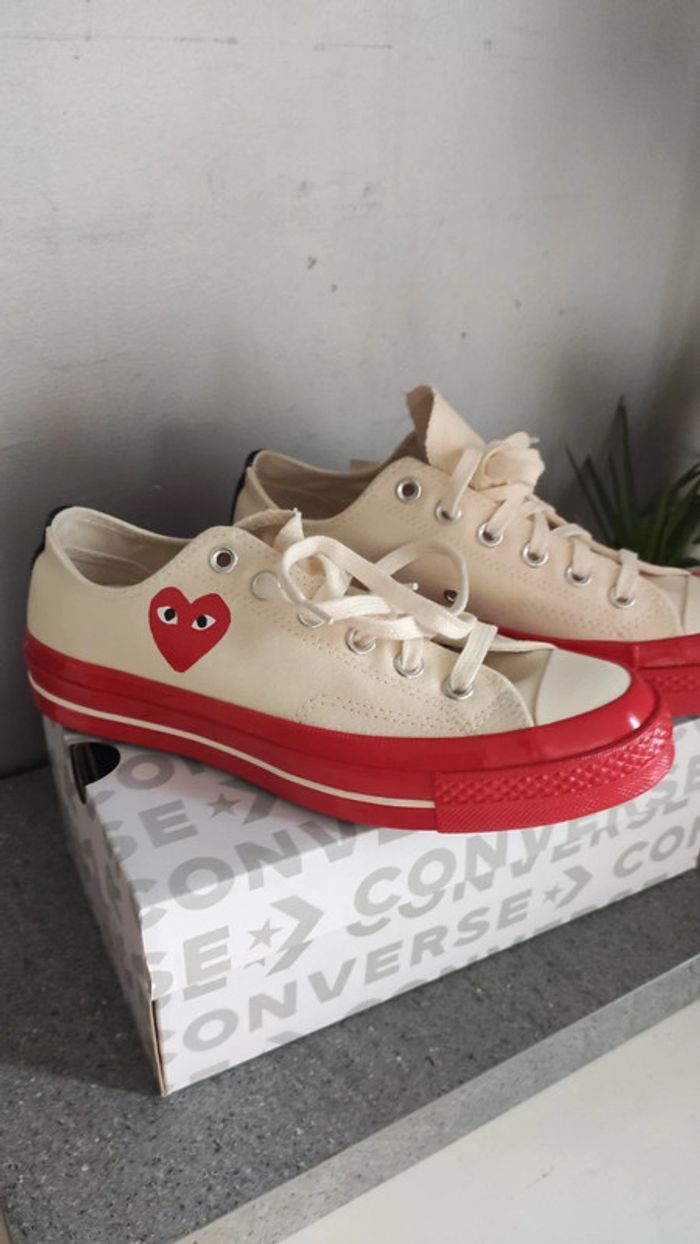 Converse baskets play comme les garçons beige pointure 39 neuves - photo numéro 3