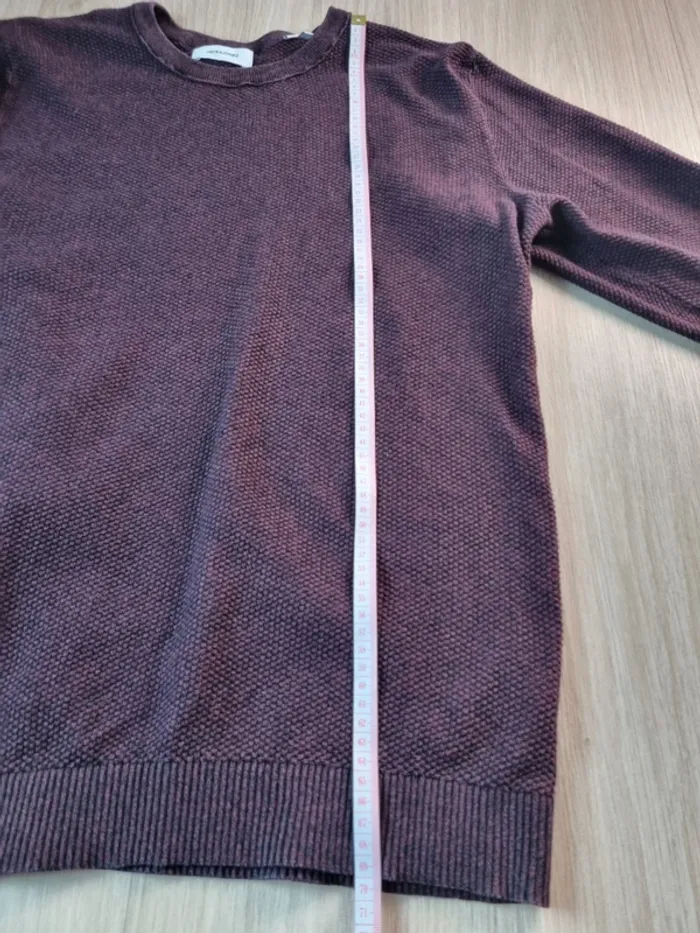 Pull a col rond Jack & Jones bordeaux Homme Taille L - photo numéro 5
