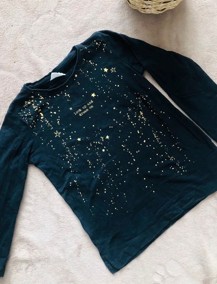 Tee-shirt noir et or Zara - photo numéro 3