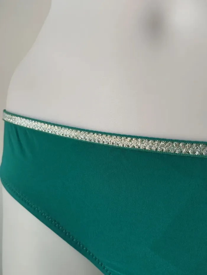 Bas de maillot de bain turquoise et argenté - photo numéro 2