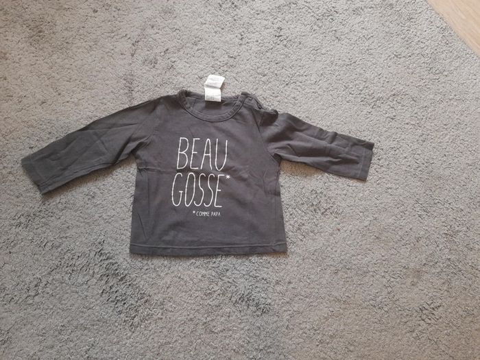Tee shirt manches longues beau gosse 12 mois