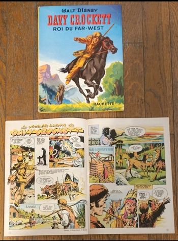 Lot Davy Crockett livre 1956 + journal de Mickey avec bd 1986 vintage