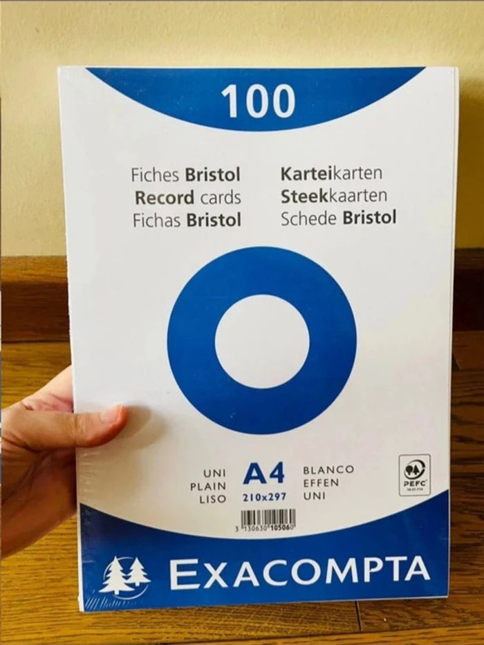Énorme étui de 100 FICHES - bristol 210X297MM - blanc neuf - photo numéro 2