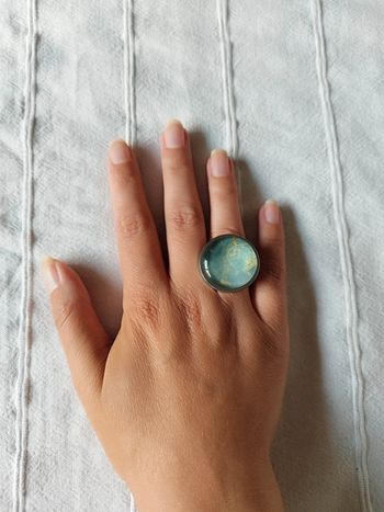bague ajustable en acier inoxydable argenté